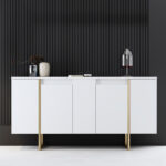 Μπουφές Luxe Megapap χρώμα λευκό - χρυσό 160x35x80εκ.
