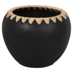 ΔΙΑΚΟΣΜΗΤΙΚΟ ΒΑΖΟ HM4374 ΤΕΡΑΚΟΤΑ ΣΕ ΜΑΥΡΟ ΜΕ ΠΛΕΞΗ ΨΑΘΑΣ ΣΤΟ ΣΤΟΜΙΟ Φ29x23Υεκ.