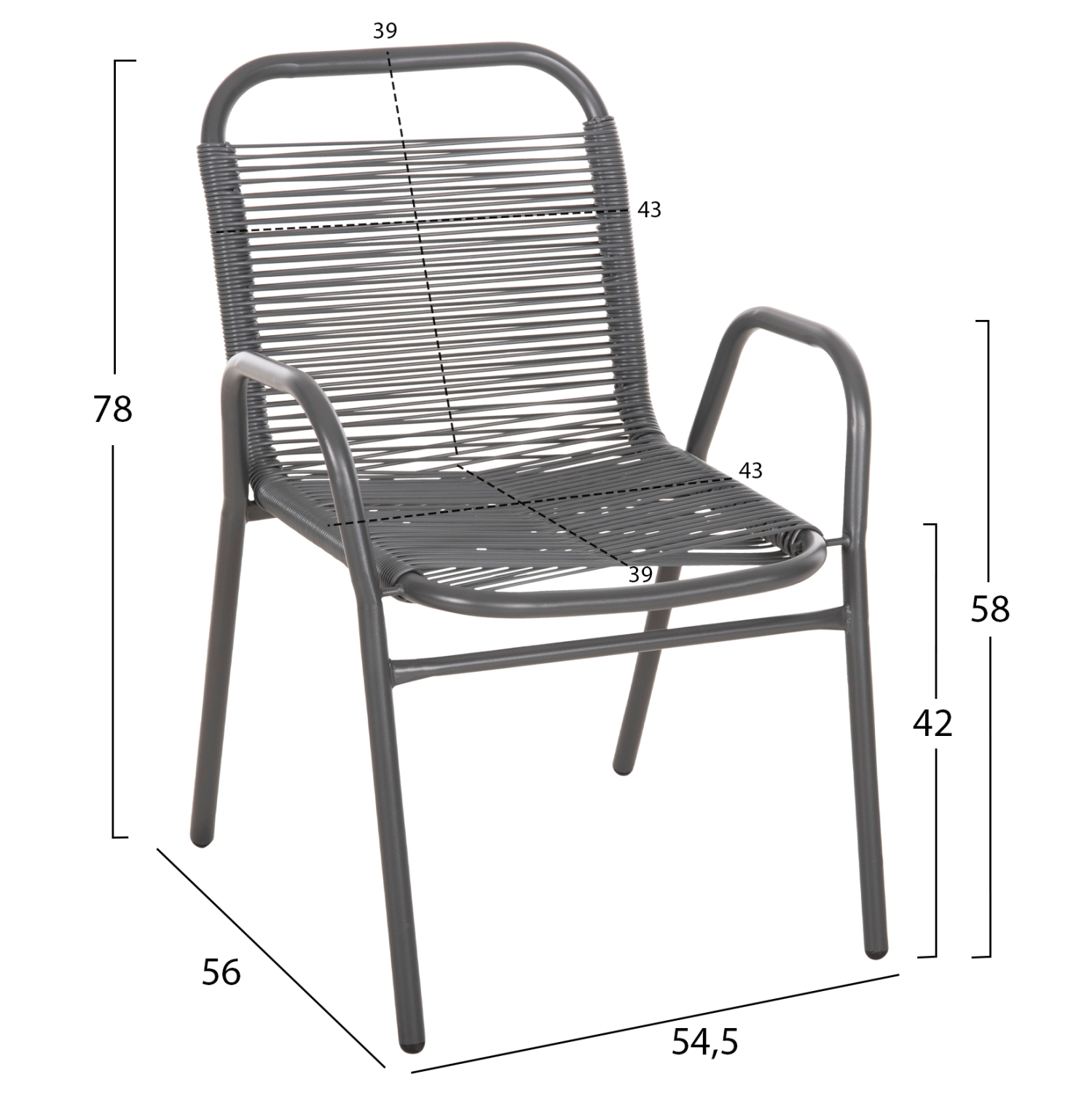 ΠΟΛΥΘΡΟΝΑ ΕΞ.ΧΩΡΟΥ AVRIL HM5968.01 ΜΕΤΑΛΛΟ ΚΑΙ ΣΥΝΘ.RATTAN ΣΕ ΓΚΡΙ 54,5x56x78Υεκ. - Image 2