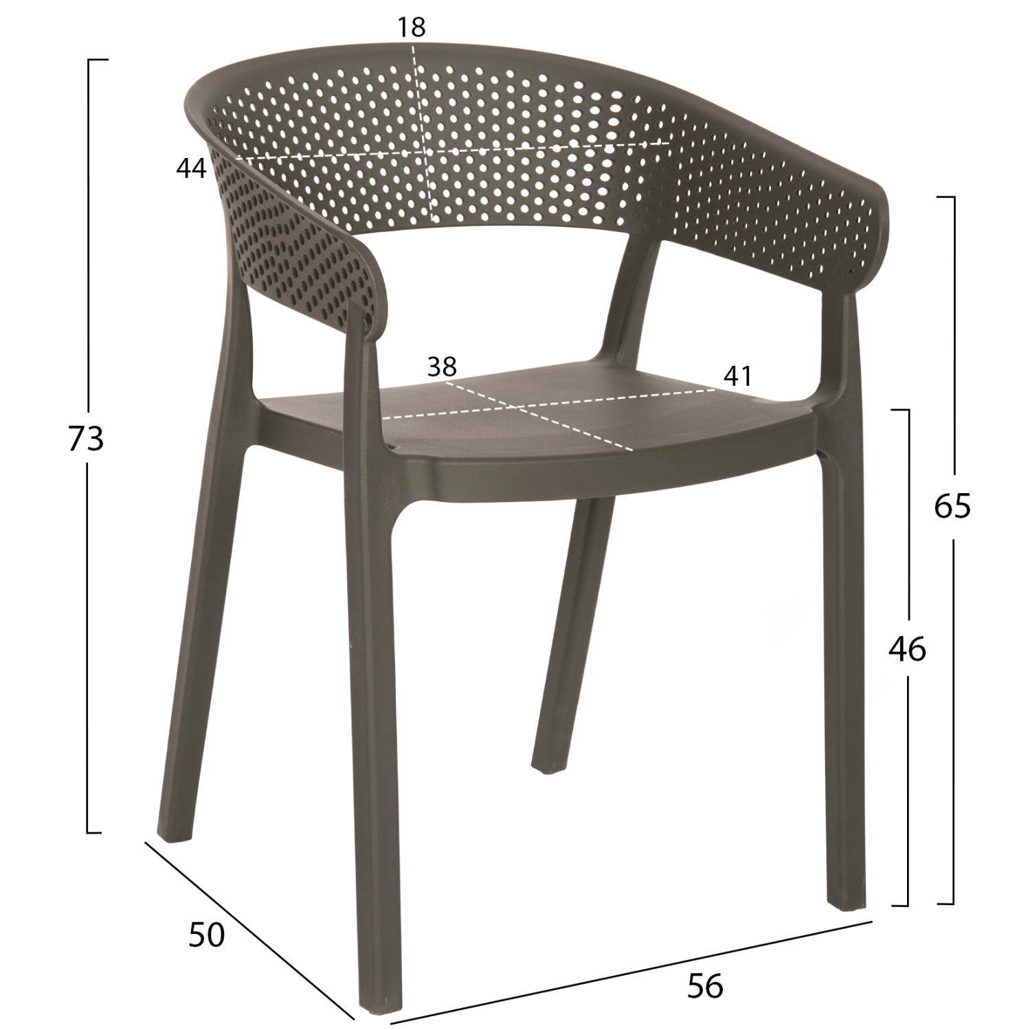 ΠΟΛΥΘΡΟΝΑ ΠΟΛΥΠΡΟΠΥΛΕΝΙΟΥ PERFOE HM5941.07 DARK OLIVE 53,5x50,5x73Υεκ. - Image 2