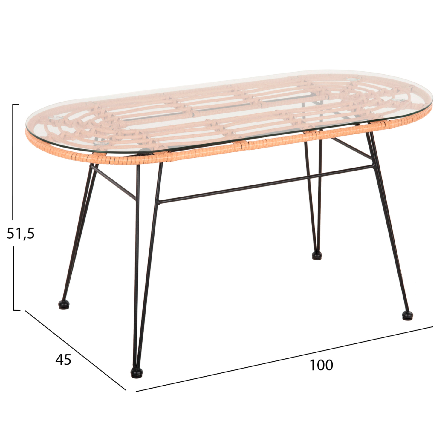 ΣΕΤ ΕΞΩΤ.ΧΩΡΟΥ 4ΤΜΧ ALLEGRA HM21051 ΣΥΝΘ.RATTAN ΜΠΕΖ-ΜΑΥΡΟ ΜΕΤΑΛΛΟ - Image 2