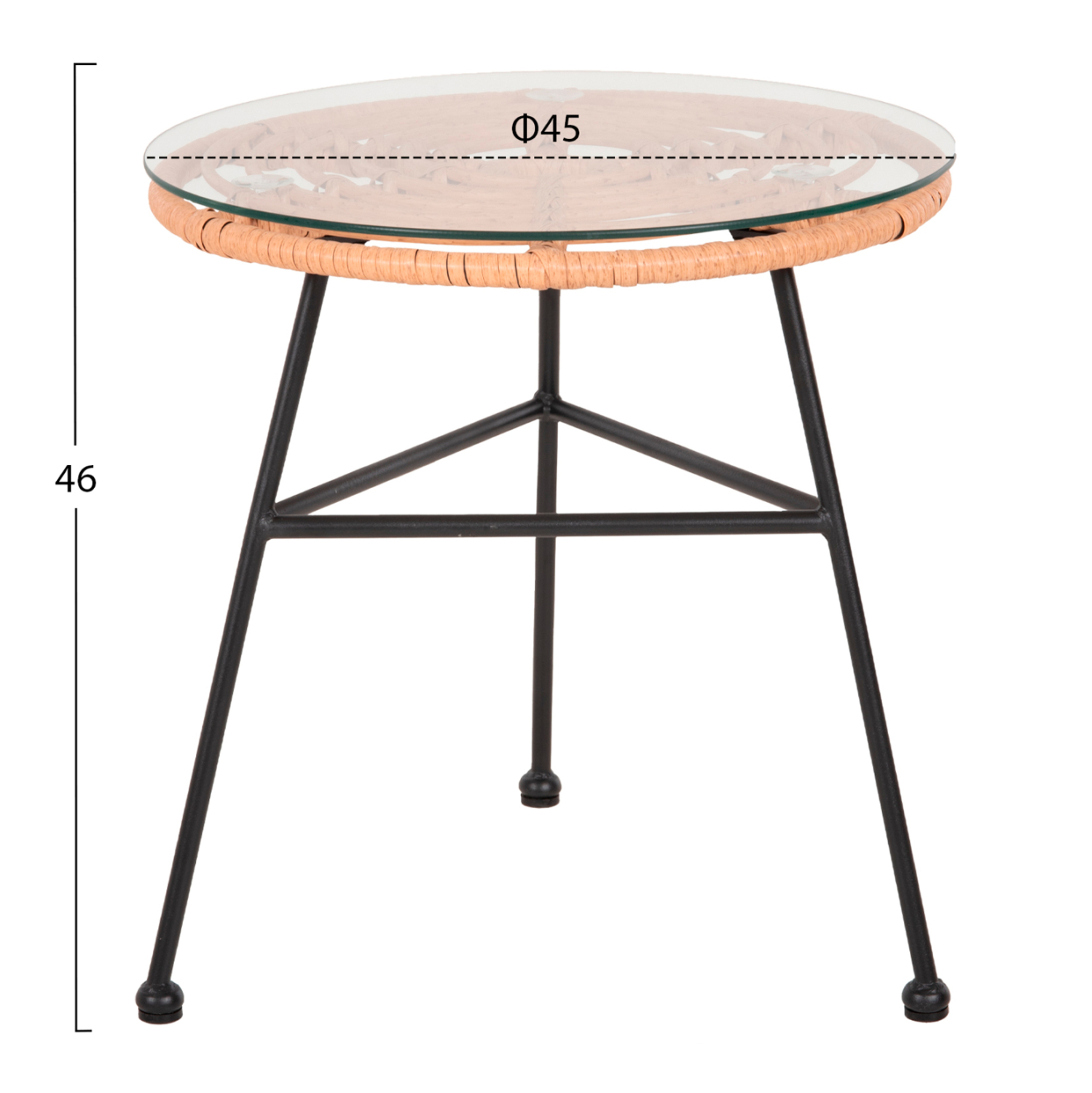 ΣΕΤ ΕΞΩΤΕΡΙΚΟΥ ΧΩΡΟΥ 3ΤΜΧ ALLEGRA HM21047.11 ΜΠΕΖ ΣΥΝΘ.RATTAN-ΜΕΤΑΛΛΟ ΣΕ ΜΑΥΡΟ - Image 2