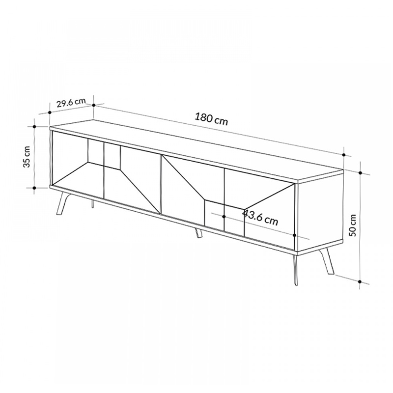 Έπιπλο τηλεόρασης Dune Megapap χρώμα φυσικό οξιάς 180x29,6x50εκ. - Image 5