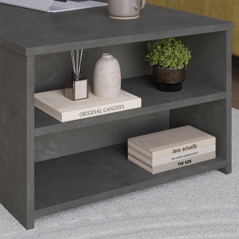 Τραπεζάκι σαλονιού Berg Megapap χρώμα γκρι ρετρό 110x60x40εκ. - Image 2