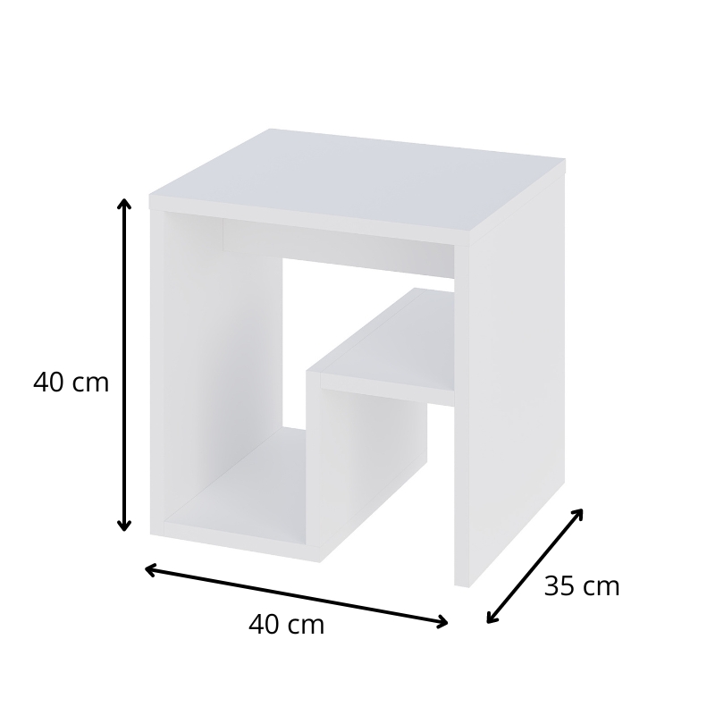 Τραπεζάκι βοηθητικό - Κομοδίνο Bon Megapap χρώμα γκρι ρετρό 40x35x40εκ. - Image 4