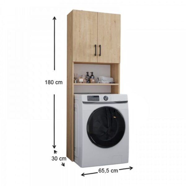 Έπιπλο πλυντηρίου Holton Megapap χρώμα sapphire oak 65,5x30x180εκ. - Image 4