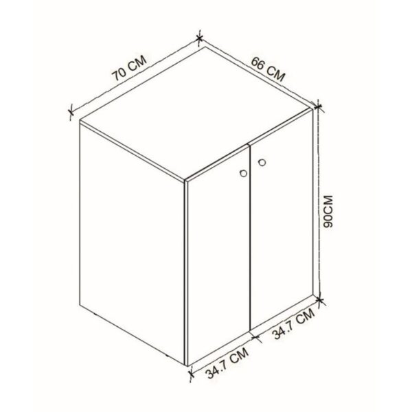 Έπιπλο πλυντηρίου Gray Megapap χρώμα sapphire oak 70x66x90εκ. - Image 4