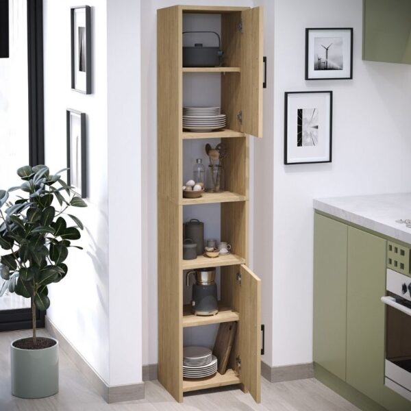 Ντουλάπι κουζίνας - μπάνιου Hobbes Megapap χρώμα sapphire oak 35x30x182,3εκ. - Image 2