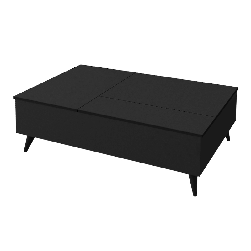 Τραπεζάκι σαλονιού Roy Megapap με σερβιτόρο χρώμα μαύρο 121x69x40εκ. - Image 5