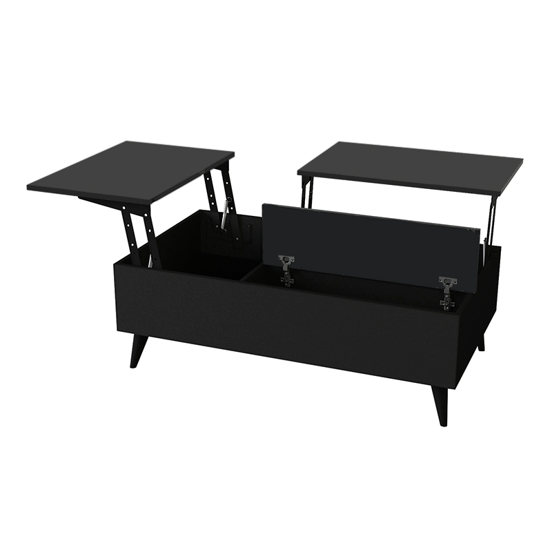 Τραπεζάκι σαλονιού Roy Megapap με σερβιτόρο χρώμα μαύρο 121x69x40εκ. - Image 6