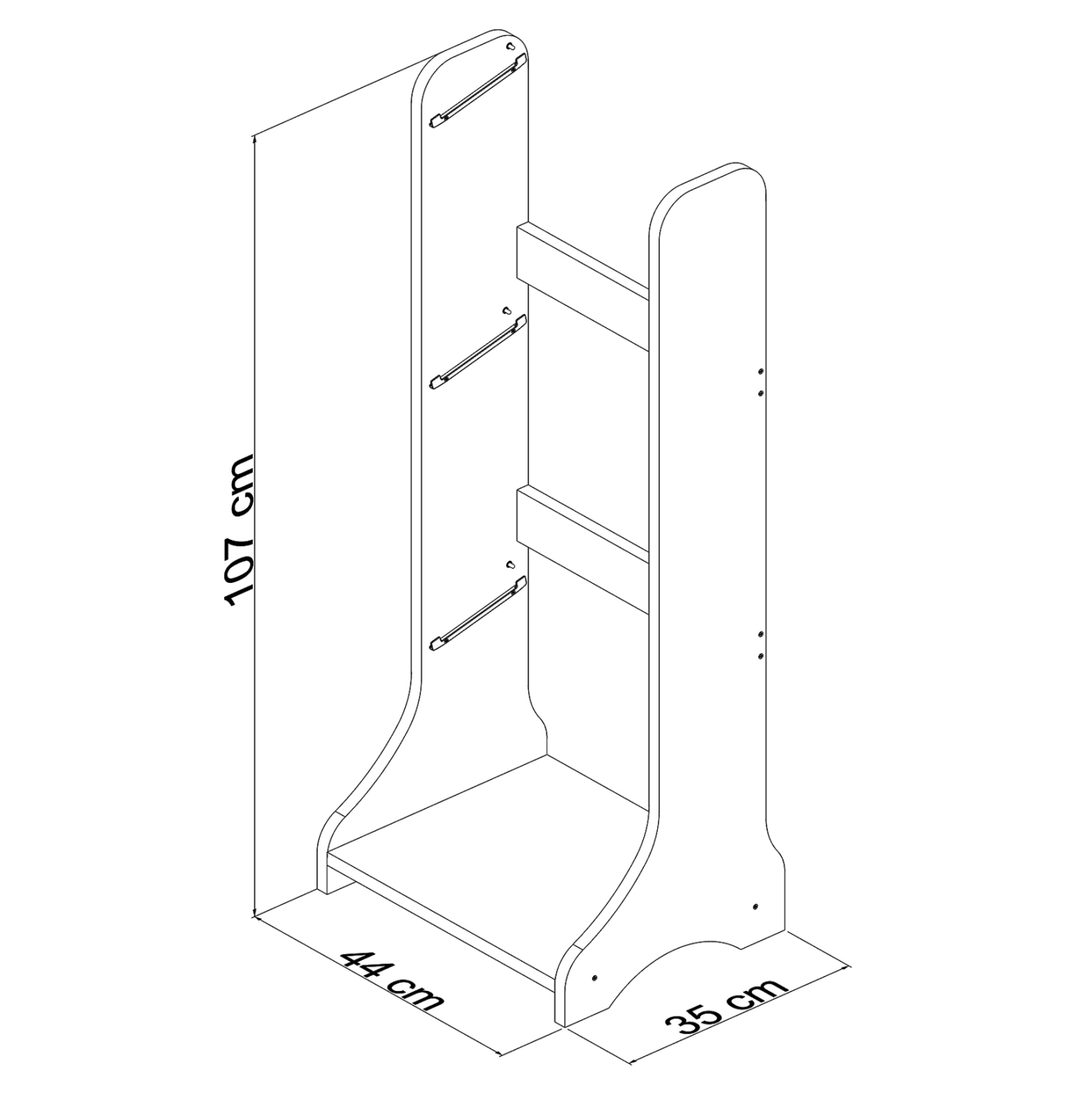 ΕΠΙΠΛΟ ΑΠΟΘΗΚΕΥΣΗΣ FRED HM18208.01 ΛΕΥΚΗ ΜΕΛΑΜΙΝΗ 44x35x107Υεκ. - Image 2