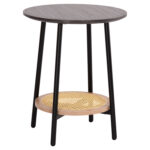 ΒΟΗΘΗΤΙΚΟ ΤΡΑΠΕΖAKI SEWELL HM18034 MDF ΣΕ ZEBRANO-ΜΕΤΑΛΛΙΚΑ ΠΟΔΙΑ-WICKER Φ45x55Υεκ