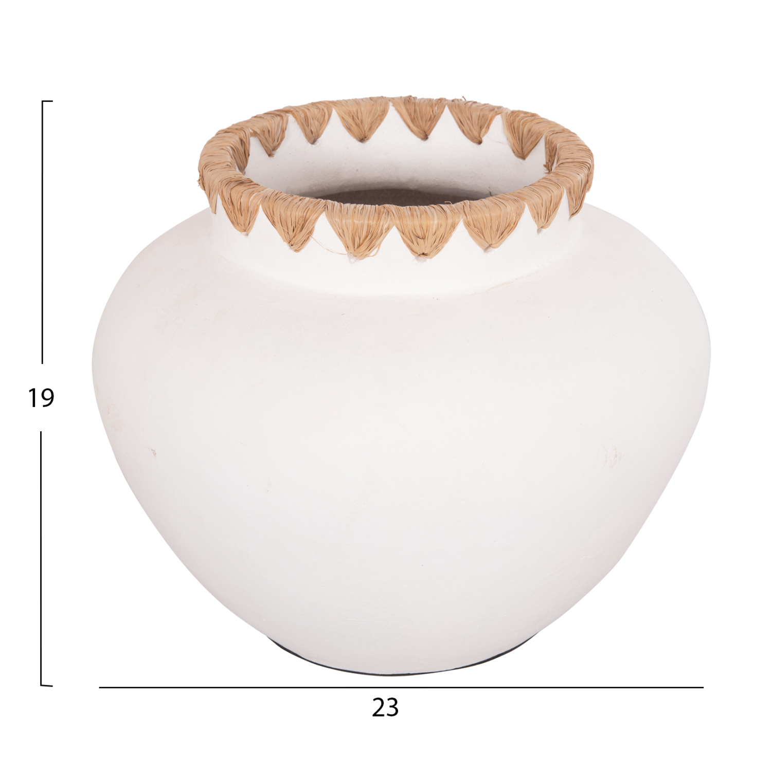 ΔΙΑΚΟΣΜΗΤΙΚΟ ΒΑΖΟ RENTON(S) HM4735 ΤΕΡΑΚΟΤΑ ΛΕΥΚΗ-ΠΛΕΞΗ ΨΑΘΑΣ ΣΤΟ ΣΤΟΜΙΟ Φ23x19Υεκ - Image 2