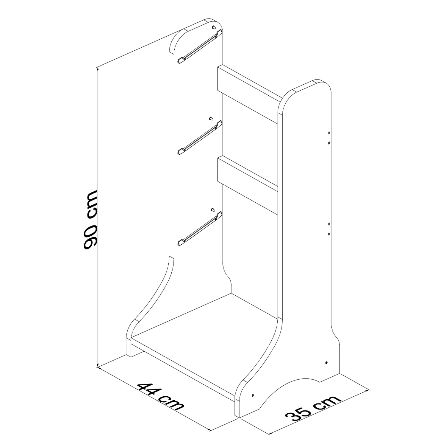 ΕΠΙΠΛΟ ΑΠΟΘΗΚΕΥΣΗΣ FRED HM18207.01 ΛΕΥΚΗ ΜΕΛΑΜΙΝΗ 44x35x90Υεκ. - Image 2