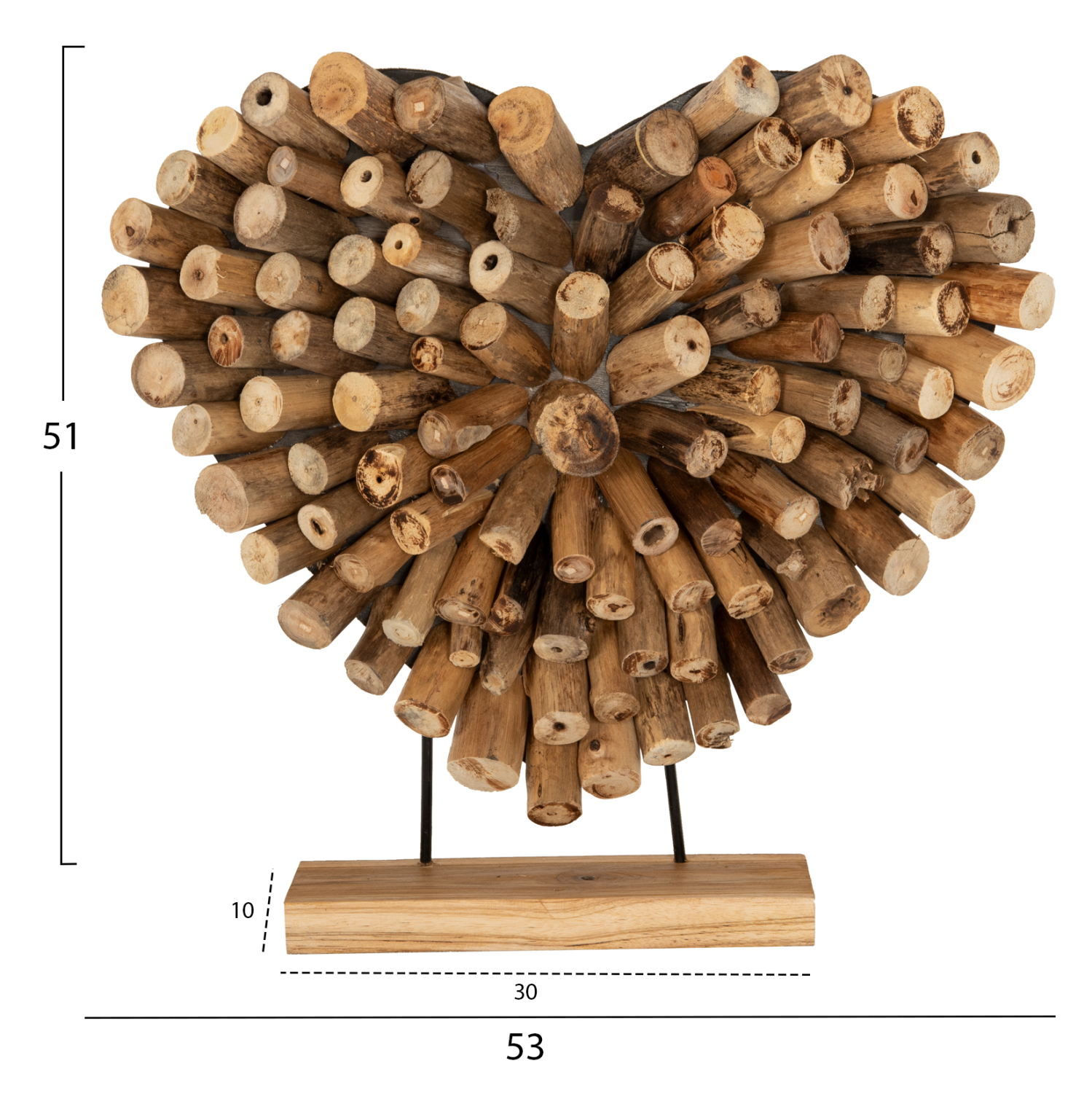 ΕΠΙΤΡΑΠΕΖΙΟ ΔΙΑΚΟΣΜΗΤΙΚΟ SHINZO HM7910 ΣΧΗΜΑ ΚΑΡΔΙΑ ΚΛΑΔΙΑ ΤΕΑΚ 53x5x51Yεκ. - Image 2