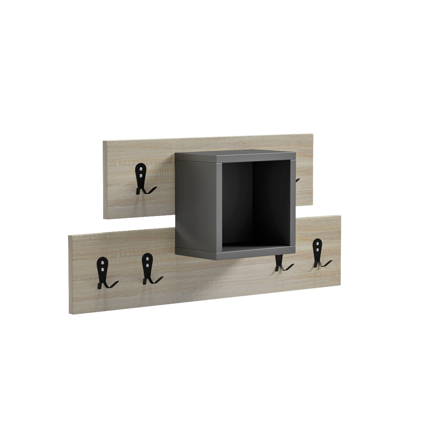 ΚΡΕΜΑΣΤΡΑ ΕΙΣΟΔΟΥ & ΡΑΦΙ SLOT HM18077.02 ΜΕΛΑΜΙΝΗ SONAMA-ΓΚΡΙ 69x12x32Υεκ - Image 3