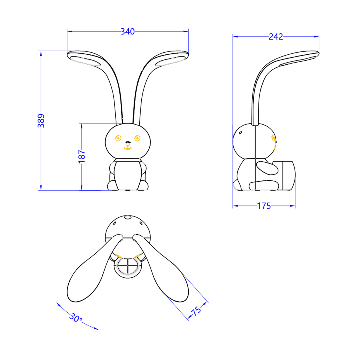 ΠΑΙΔΙΚΟ ΦΩΤΙΣΤΙΚΟ ΓΡΑΦΕΙΟΥ LED BADOO HM4455.04 ΚΟΥΝΕΛΑΚΙ ΜΕ ΜΟΛΥΒΟΘΗΚΗ ΚΙΤΡΙΝΟ ABS - Image 2