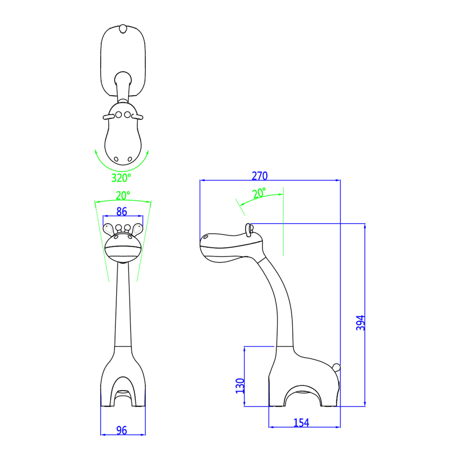 ΠΑΙΔΙΚΟ ΦΩΤΙΣΤΙΚΟ ΓΡΑΦΕΙΟΥ ΑΦΗΣ LED BADOO ΚΑΜΗΛΟΠΑΡΔΑΛΗ HM4450.01 ΛΕΥΚΟ ABS - Image 2