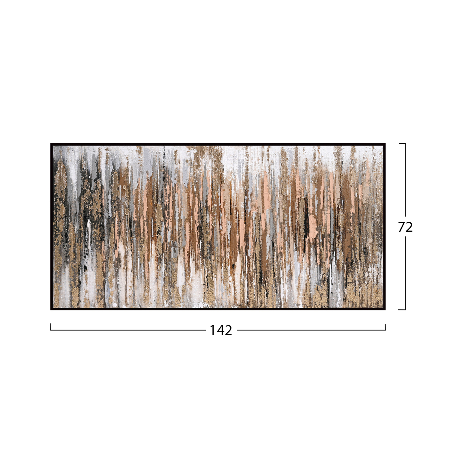 ΠΙΝΑΚΑΣ ΤΟΙΧΟΥ SEDIMENT HM4574.01 ΜΕ ΚΟΡΝΙΖΑ ΜΑΥΡΗ-ΚΑΜΒΑΣ 142x4.5x72Υεκ - Image 2