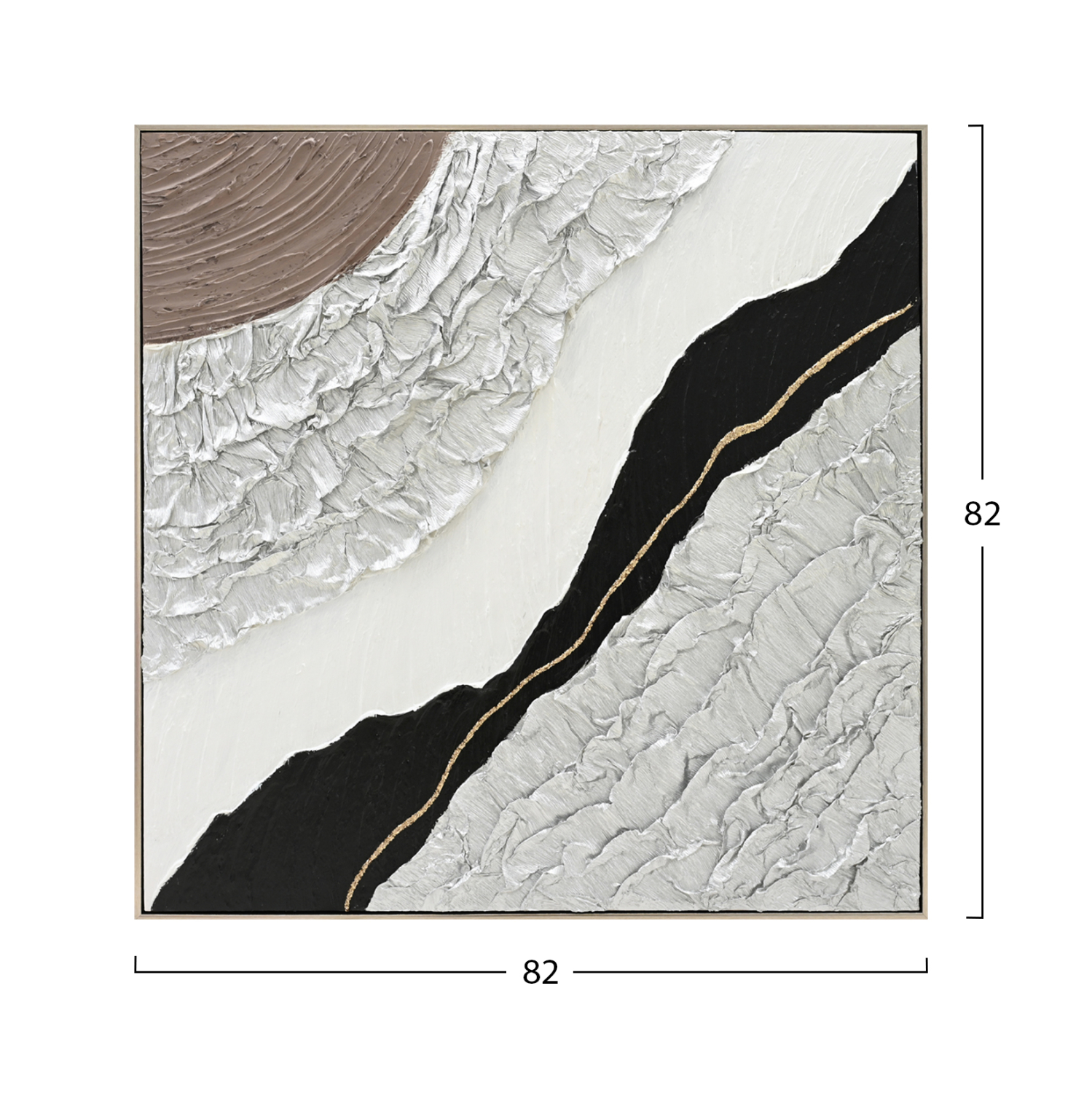 ΠΙΝΑΚΑΣ ΤΟΙΧΟΥ ABSTRACT (ΤΕΤΡΑΓΩΝΟΣ) HM4553.01 ΜΕ ΚΟΡΝΙΖΑ ΜΠΕΖ-ΚΑΜΒΑΣ 82x4.5x82Υεκ - Image 2