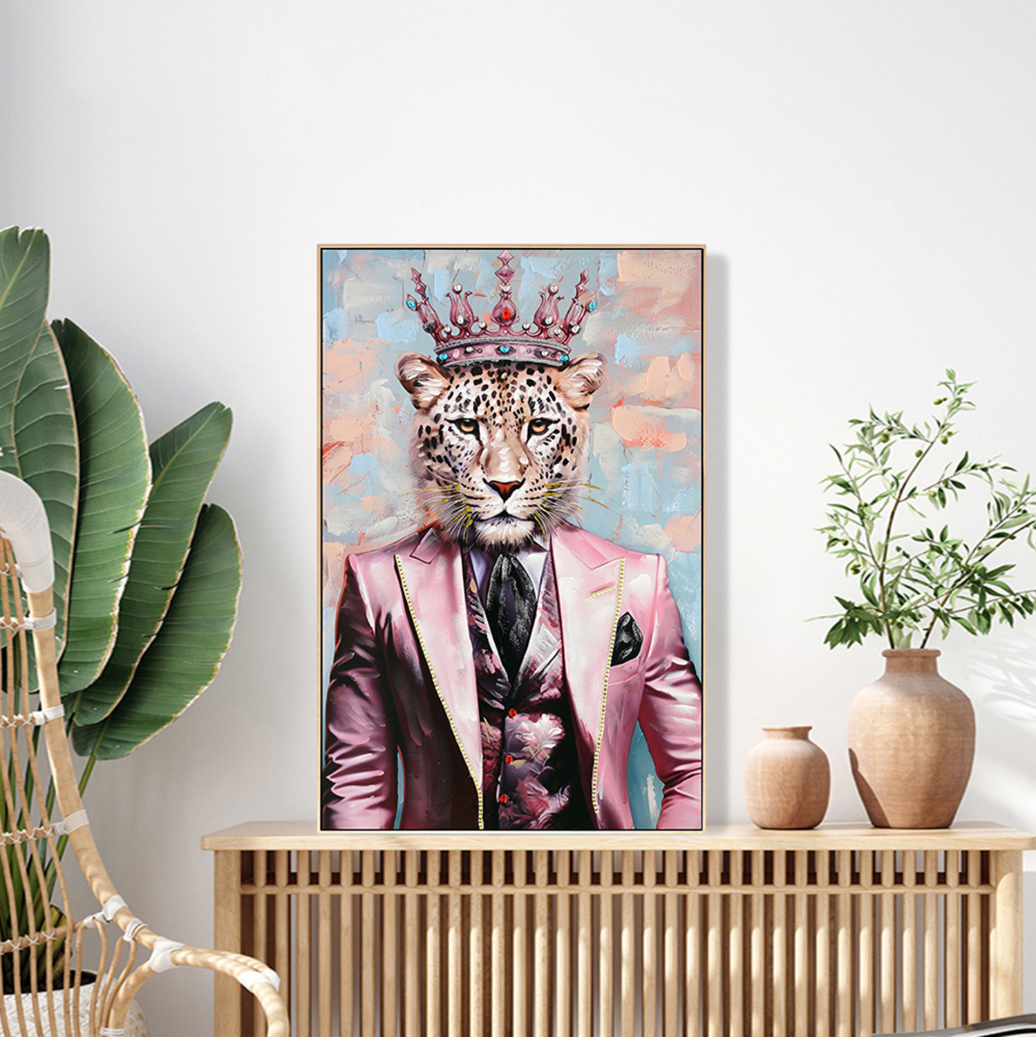 ΠΙΝΑΚΑΣ TOIXOY LEOPAR HM4540 ΜΕ ΚΟΡΝΙΖΑ ΜΠΕΖ-ΚΑΜΒΑΣ ΕΚΤΥΠΩΣΗ 82x4,5x122Υεκ. - Image 3