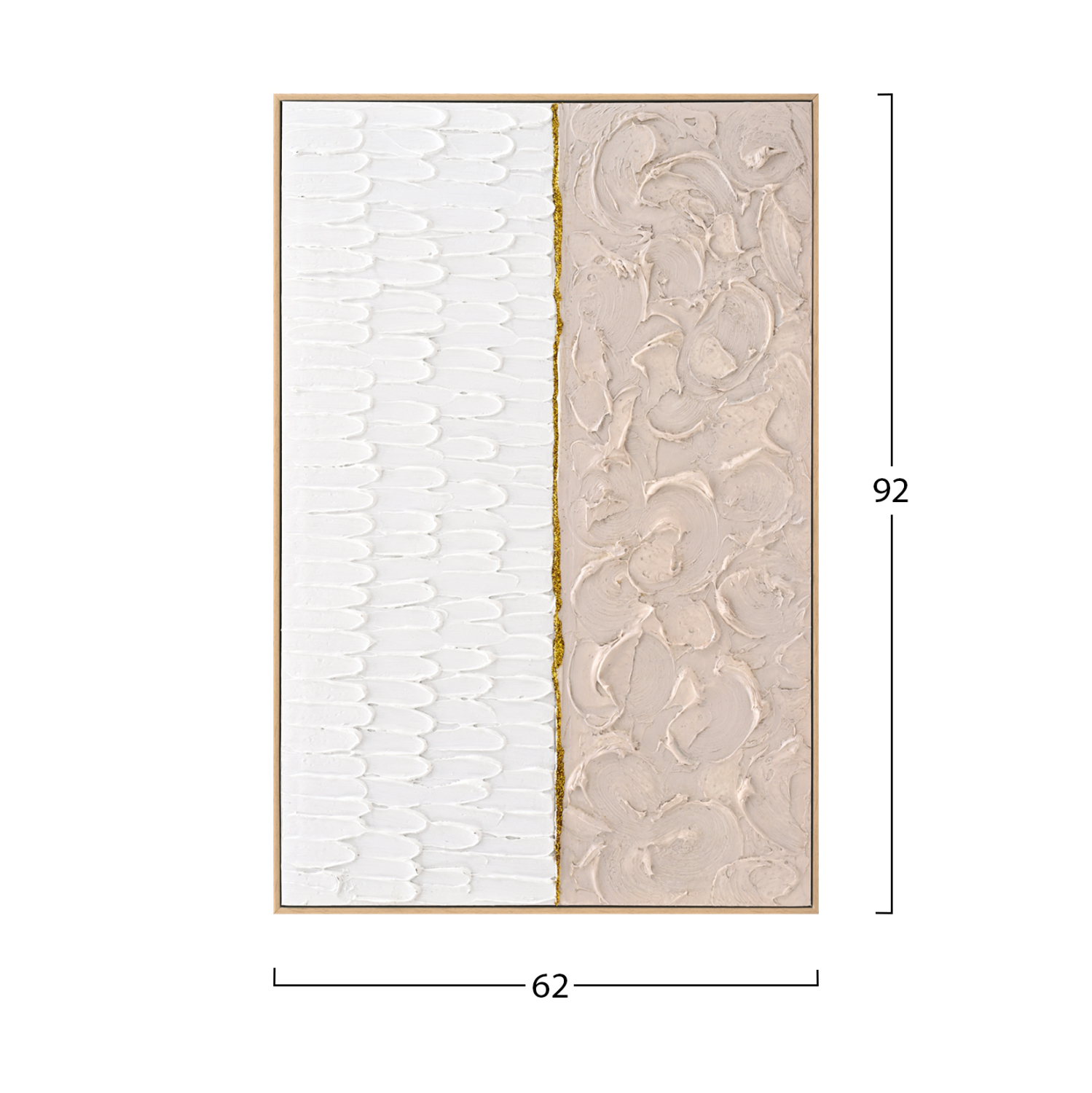 ΠΙΝΑΚΑΣ TOIXOY SHON HM4558 ΜΕ ΚΟΡΝΙΖΑ ΜΠΕΖ-ΚΑΜΒΑΣ ΣΕ ΛΕΥΚΟ-ΜΠΕΖ 62x4,5x92Υεκ. - Image 2