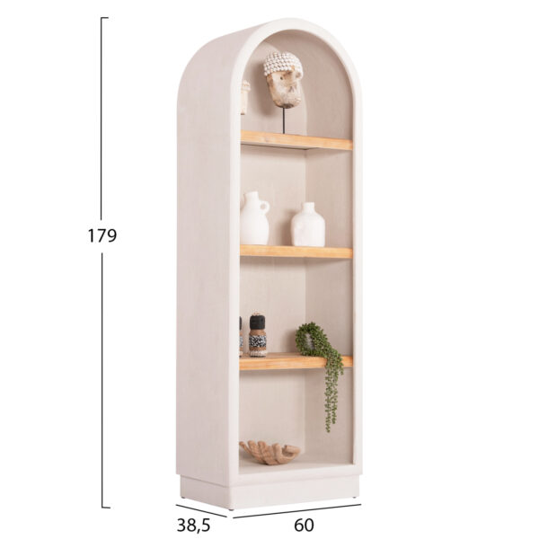 ΡΑΦΙΕΡΑ ΣΕΙΡΑ SANTORINI HM18045 MDF ΥΠΟΛΕΥΚΟ-ΡΑΦΙΑ ΞΥΛΟ ΕΛΑΤΟΥ ΦΥΣΙΚΟ 60x38,5x179Υεκ. - Image 2