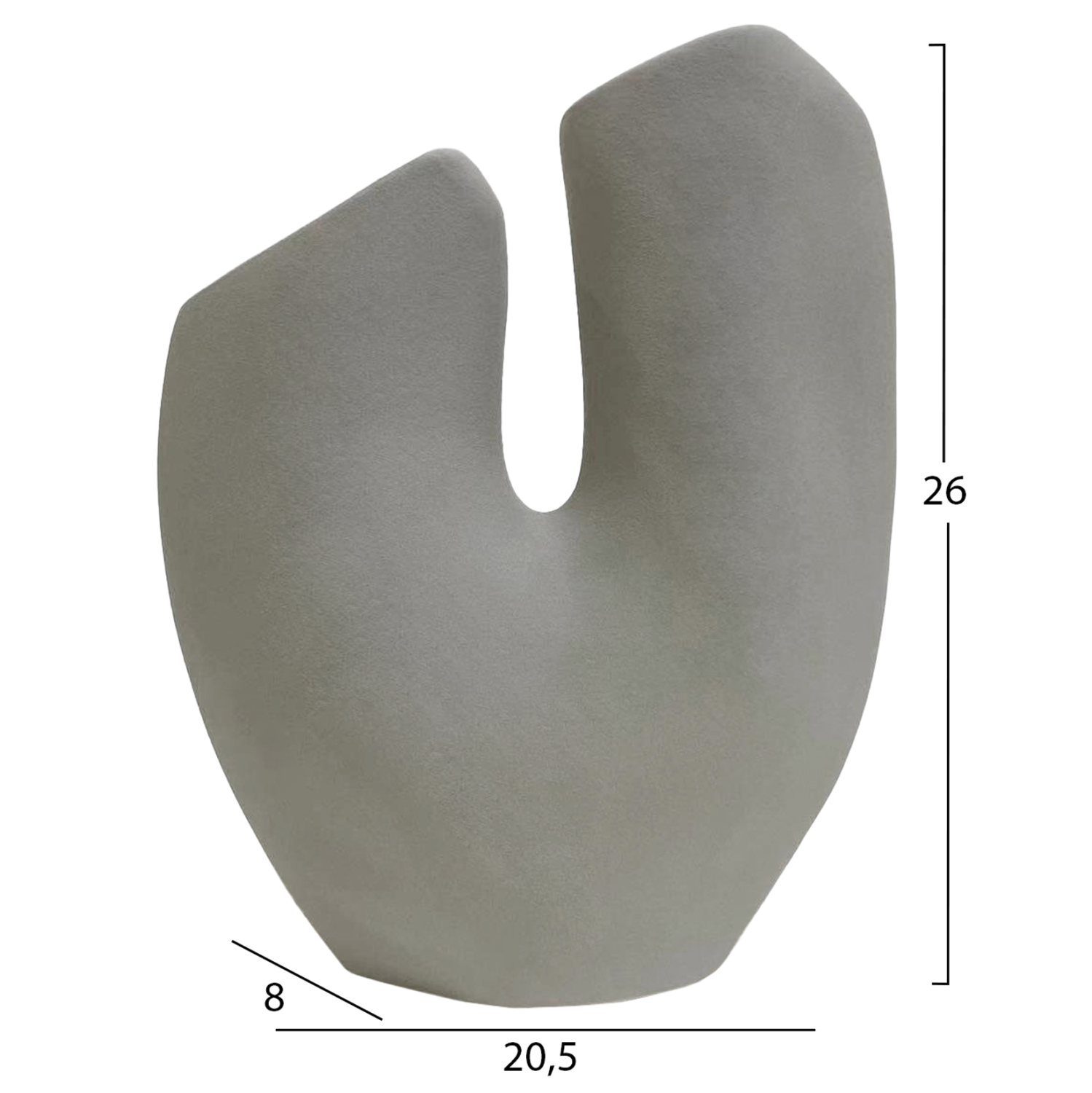 ΕΠΙΤΡΑΠΕΖΙΟ ΚΕΡΑΜΙΚΟ ΔΙΑΚΟΣΜΗΤΙΚΟ ARKEN HM4619.03 ΓΚΡΙ ΜΑΤ 20,5x8x26Υεκ - Image 2