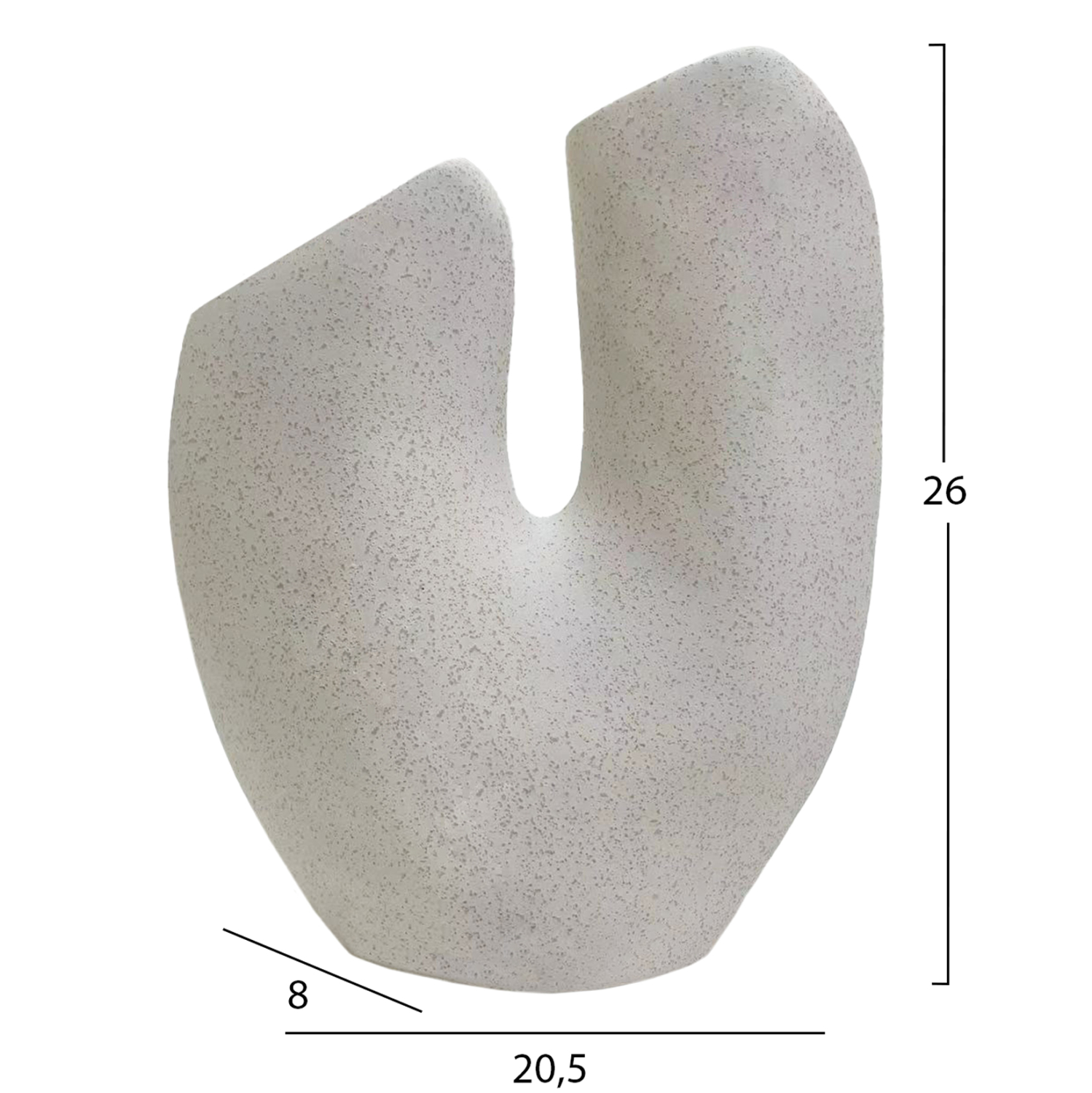 ΕΠΙΤΡΑΠΕΖΙΟ ΚΕΡΑΜΙΚΟ ΔΙΑΚΟΣΜΗΤΙΚΟ ARKEN HM4619.01 ΚΡΥΣΤΑΛΛΙΚΟ ΥΠΟΛΕΥΚΟ 20,5x8x26Υεκ - Image 2