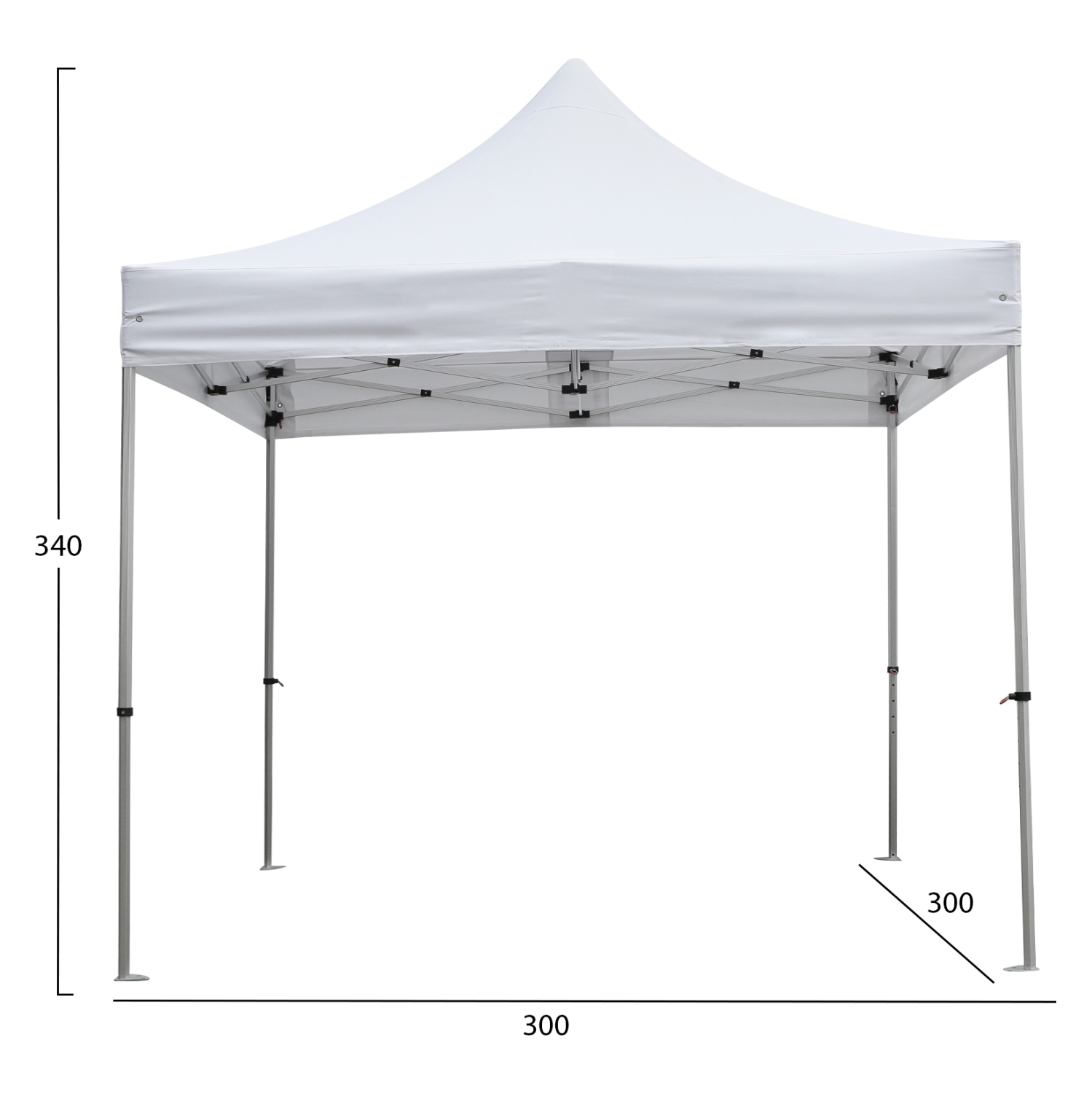GAZEBO ΕΠΑΓΓΕΛΜΑΤΙΚΟ ΒΑΡΕΩΣ ΤΥΠΟΥ CRESSEN HM6305 ΠΤΥΣΣΟΜΕΝΟ ΑΛΟΥΜΙΝΙΟΥ 3x3x3,4Y - Image 2