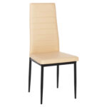 ΚΑΡΕΚΛΑ ΤΡΑΠΕΖΑΡΙΑΣ LADY HM0037.25 ΑΝΟΙΧΤΟ ΚΡΕΜ PU ΣΚΕΛΕΤΟΣ ΜΑΥΡΟΣ ΜΕΤΑΛ. (K/D) 42x44x95Υεκ 4τμχ