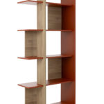 Epura βιβλιοθήκη 90x36x190εκ. Light Oak / Terracotta