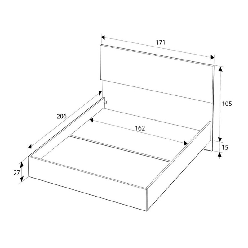 Κρεβάτι Oryana Megapap χρώμα λευκό 160x200εκ. - Image 2