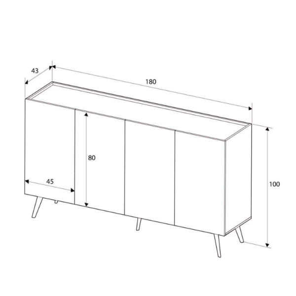 Μπουφές Luna Megapap χρώμα florida oak 180x43x100εκ. - Image 7