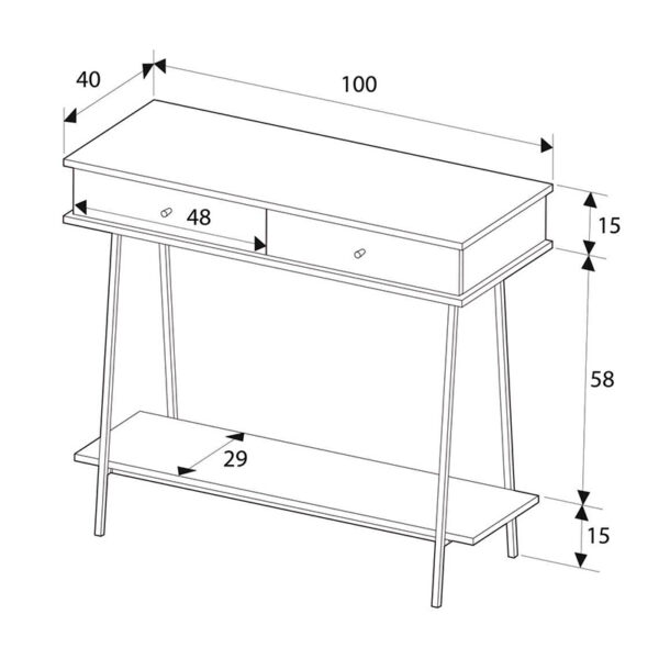 Κονσόλα Elite Megapap χρώμα λευκό του πάγου 100x40x88εκ. - Image 8