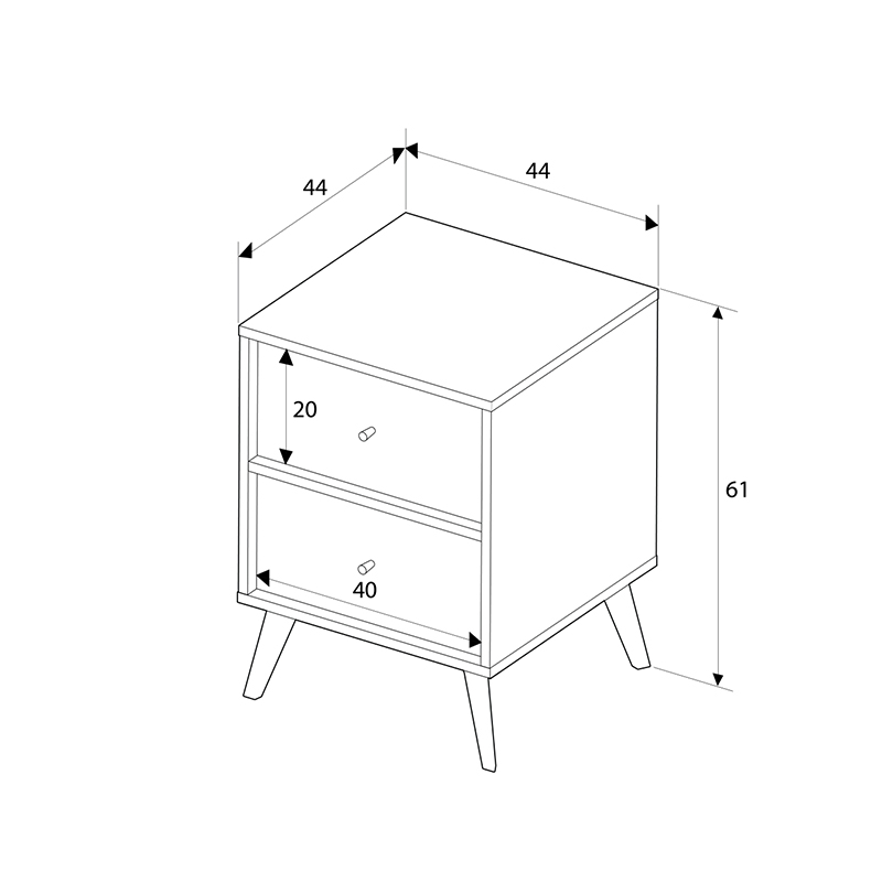 Κομοδίνο Terra Megapap χρώμα florida oak 44x44x61εκ. - Image 4