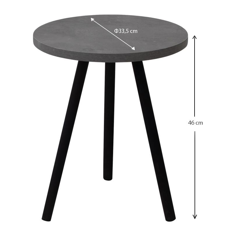 Βοηθητικό τραπεζάκι Roma Megapap χρώμα γκρι ρετρό 33,5x33,5x46εκ. - Image 2