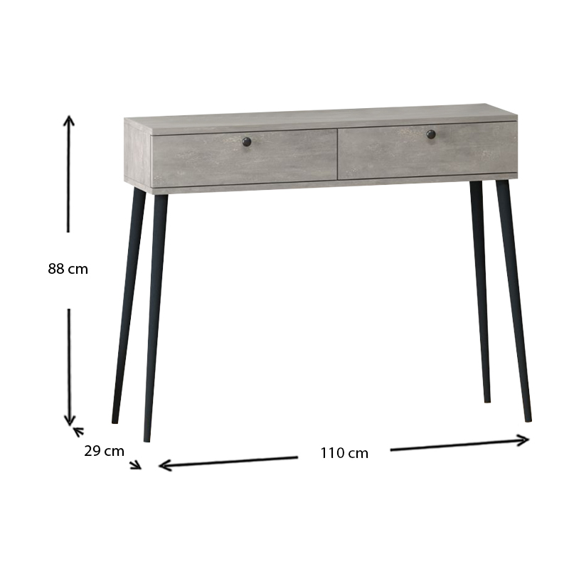 Κονσόλα Alis Megapap χρώμα γκρι ρετρό 110x29x88εκ. - Image 4