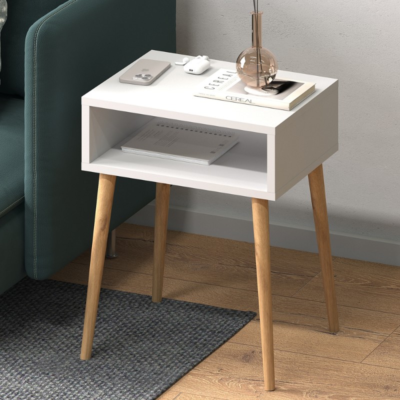 Κομοδίνο Fiona Megapap χρώμα λευκό 45x30x58εκ. - Image 3