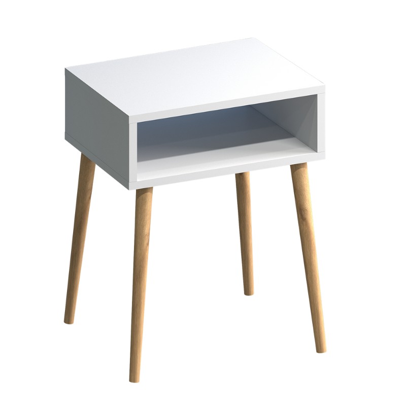 Κομοδίνο Fiona Megapap χρώμα λευκό 45x30x58εκ. - Image 4