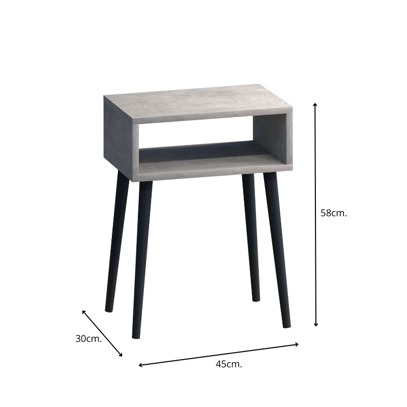 Κομοδίνο Fiona Megapap χρώμα γκρι ρετρό 45x30x58εκ. - Image 3