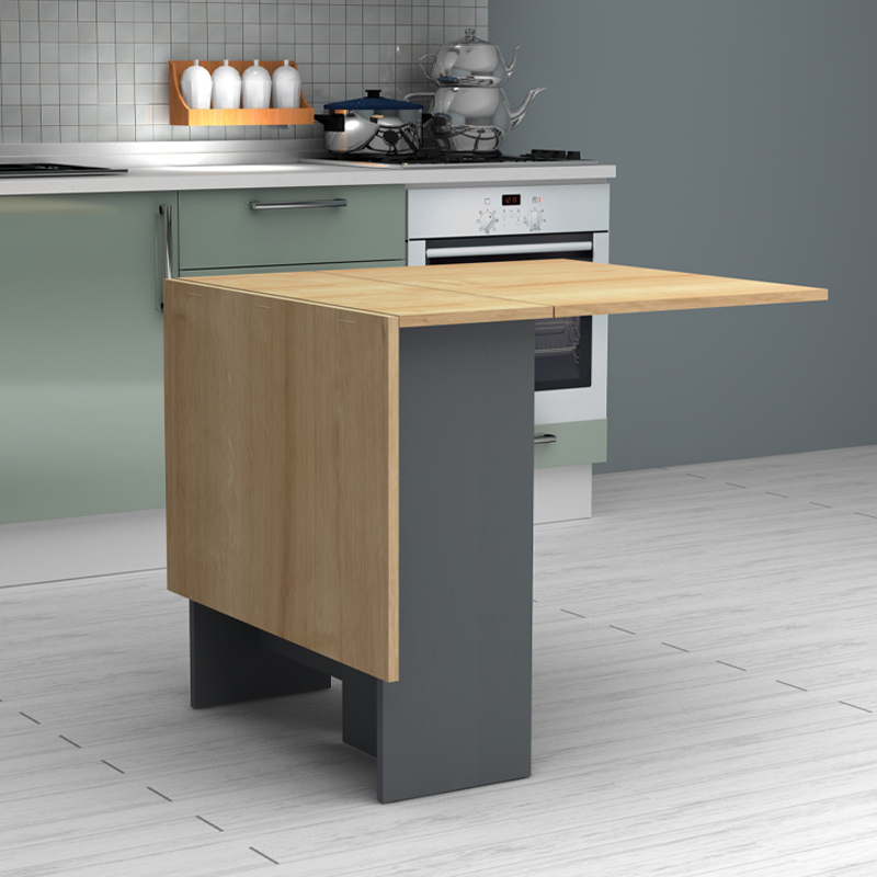 Τραπέζι Pepe Megapap επεκτεινόμενο χρώμα ανθρακί - φυσικό οξιάς 28(56+56)x77x75εκ. - Image 5