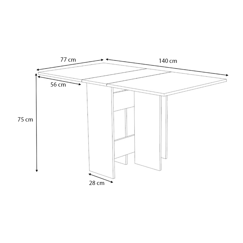 Τραπέζι Pepe Megapap επεκτεινόμενο χρώμα ανθρακί - φυσικό οξιάς 28(56+56)x77x75εκ. - Image 7