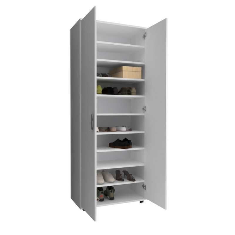 Ντουλάπα ρούχων - παπουτσοθήκη Eric Megapap δίφυλλη χρώμα λευκό 76x36x187εκ. - Image 6