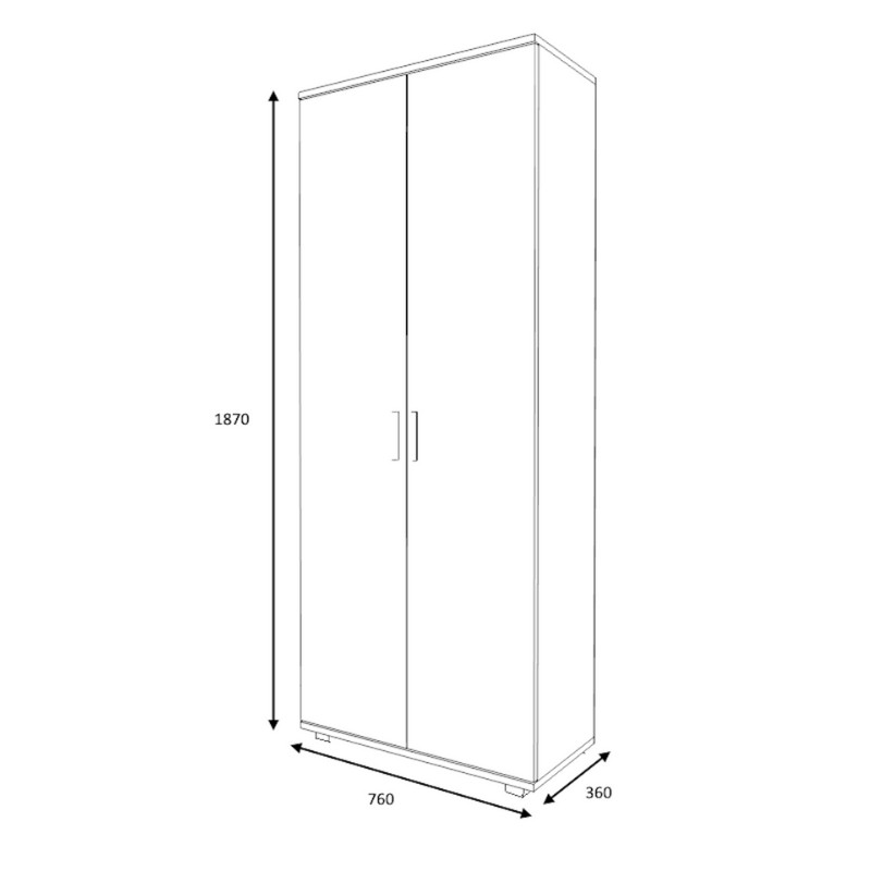 Ντουλάπα ρούχων - παπουτσοθήκη Eric Megapap δίφυλλη χρώμα λευκό 76x36x187εκ. - Image 7