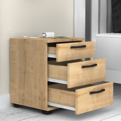 Κομοδίνο - συρταριέρα γραφείου Roco Megapap χρώμα φυσικό οξιάς 40x39x57εκ.