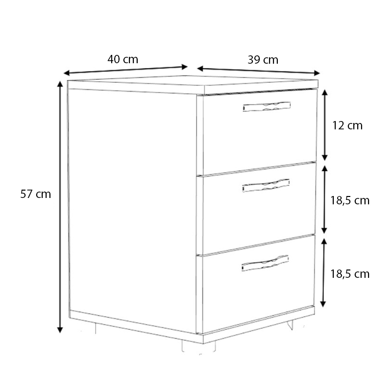 Κομοδίνο - συρταριέρα γραφείου Roco Megapap χρώμα καρυδί 40x39x57εκ. - Image 5