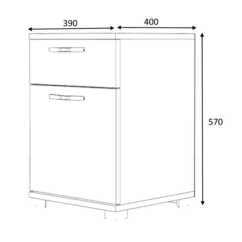 Κομοδίνο - συρταριέρα γραφείου Veto Megapap χρώμα καρυδί 40x39x57εκ. - Image 6