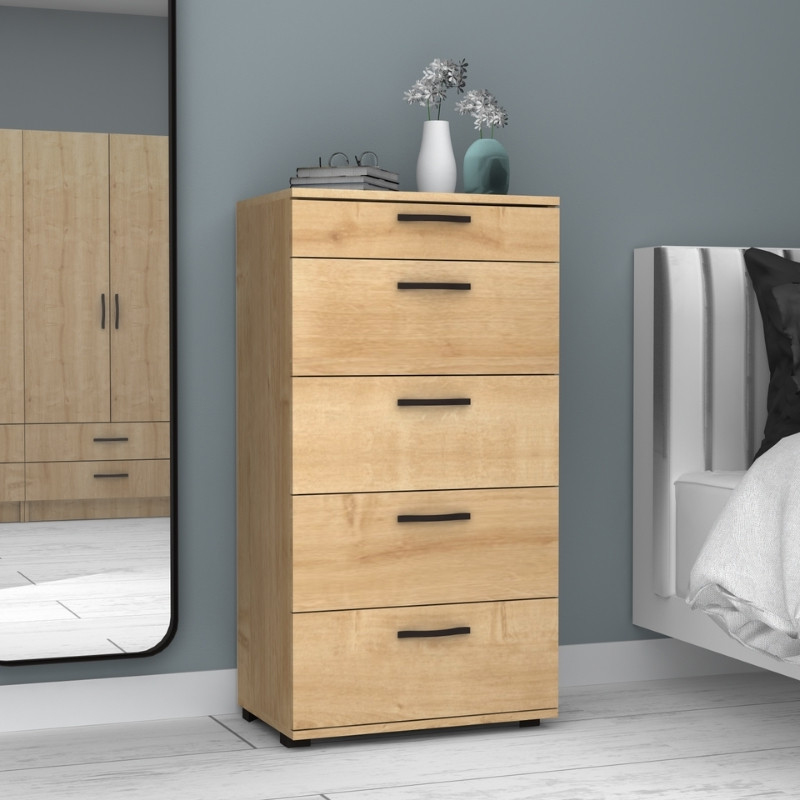 Συρταριέρα Helia Megapap χρώμα φυσικό οξιάς 60x44x108εκ. - Image 2