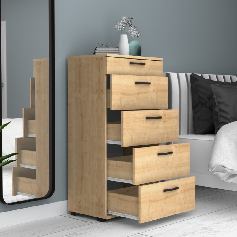 Συρταριέρα Helia Megapap χρώμα φυσικό οξιάς 60x44x108εκ. - Image 4